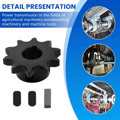 No 50 Roller Chain Sprocket Type B For No 50 Chain Five Eighths Inch Pitch Three Quarter Inch Bore Ten Teeth Durable Steel Sprocket with Screws