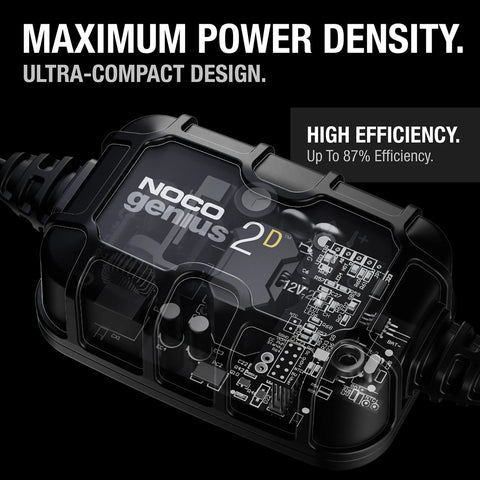 2A 12V Smart Onboard Battery Charger Maintainer Desulfator With Overcharge Protection And Temperature Compensation For Lead Acid Batteries AGM Gel SLA VRLA Direct Mount For Automotive Marine Applications, close-up of device design