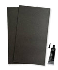 Non Asbestos Gasket Material And RTV Gasket Maker Silicone Sealant Kit 3 Oz for waterproof gasketing, includes sheets and sealant.