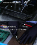 Non Asbestos Gasket Material And RTV Gasket Maker Silicone Sealant Kit 3 Oz for waterproof gasketing, shown in use.