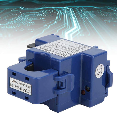 Non Contact AC Current Switch Transducer With NO And NC Contacts, Isolation Induction Switch, 1.6 To 50 Amp Range, blue casing