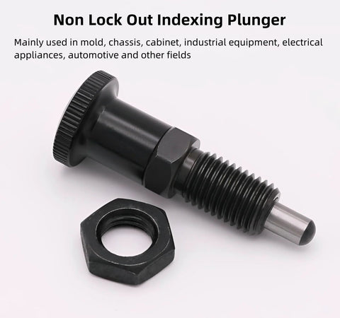 2 Pack Push Fit Ball Nose Spring Plungers With M12x1.5 Threads shown on white background, non-locking indexing design for precise positioning.