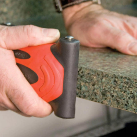 Laminate Rollers for Any PSA Application with Non-Marring Rubber Wheels in use for smooth edge finishing by a contractor - 98038