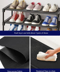 Effortlessly organize shoes with a 3-tier non-woven rack that fits closets, entryways, garages and hallways, stackable
