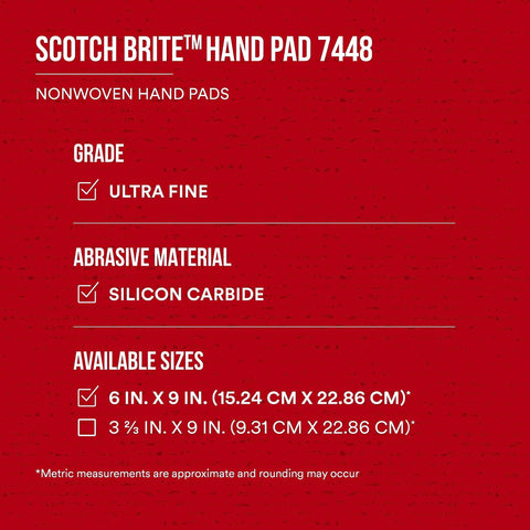 Ultra Fine Hand Pads 6x9 Nonwoven Silicon Carbide For Surface Prep product details chart
