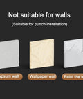 Comparison of wall types unsuitable for Silver 40CM+8Hook Modern Kitchen Utensil Hanger installation: gypsum, wallpaper, paint walls.