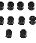 10 Pack 1/2 Inch NPT Cable Gland Waterproof IP68 Nylon Pass Through Cord Grip Connector With Strain Relief Grommets