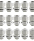 15 Pack Three Quarter Inch NPT Cable Gland Connectors Waterproof IP68 Nylon PA66 Strain Relief Glands With Gaskets