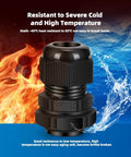 Close-up of 12 Pack 1/2 Inch NPT Cable Glands Waterproof Beefy Adjustable Strain Relief Connectors Nylon PA66 With Gaskets