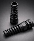 Half Inch NPT Flexible Cable Gland With Spiral Pigtail Cord Grip Strain Relief Two Pack for Easy Through Plate Cable Protection