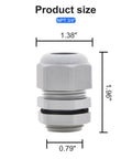 Waterproof NPT Cable Glands Three Quarter Inch Gray Nylon Adjustable Cable Gland With Strain Relief Cord Grips Connector
