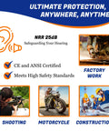 Reusable Corded Silicone Earplugs With 25dB Noise Reduction For Shooting Range Hunting Construction Work And Motorcycling, 100 Pairs