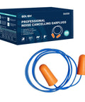 NRR 33dB Foam Ear Plugs With Cord Individually Packed 100 Pairs Per Box For Work And Construction Sites Bright Orange