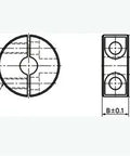 NSCSS-25-15-S NBK Set Collar Split type Stainless Steel technical drawing with dimensions and split detail.