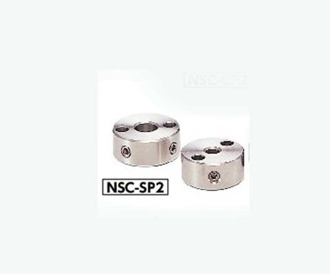 NSC-10-10-SP2 NBK Steel Set Collar - Installation Hole - Set Screw Type - NBK - One Collar Japan Made, front view.