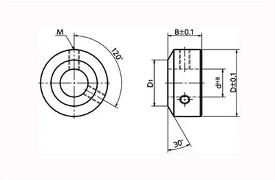 NSC-10-6-S NBK Steel Collar - Set Screw Hex Socket SUSXM7 Type - NBK - One Collar Made in Japan - VXB Ball Bearings