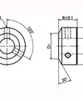 NSC-10-8-S NBK Steel Collar - Set Screw Hex Socket SUSXM7 Type - NBK - One Collar Japan Made technical drawing with dimensions.