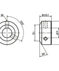 Technical drawing of NSC-14-12-M NBK Set Collar - Set Screw Type, dimensions labeled, made in Japan.
