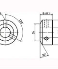 NSC-15-10-C NBK Set Collar - Set Screw Type - Steel NBK Ferrosoferric Oxide Film technical drawing and dimensions.