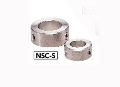 NSC-18-15-S NBK Steel Collar - Set Screw Hex Socket SUSXM7 Type - NBK - One Collar Japan Made, showing two sizes.