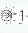 NSC-20-12-SP2 NBK Steel Set Collar - Installation Hole - Set Screw Type - NBK - One Collar Japan Made technical drawing with measurements.