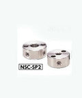 NSC-20-12-SP2 NBK Steel Set Collar - Installation Hole - Set Screw Type - NBK - One Collar Japan Made - front view of two collars