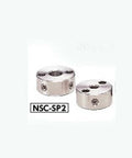 NSC-25-15-SP2 NBK Steel Set Collar - Installation Hole - Set Screw Type - NBK - One Collar Japan Made - Front view showing two collars.