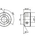Technical drawing of NSC-35-15-M NBK Set Collar - Set Screw Type. Japan Made. Dimensions and measurements included.