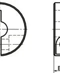 Dimensions of NSCS-10-10-M NBK Set Collar - Set Screw Type, Japan Made, showing top and side views.