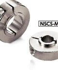 NSCS-3-8-MB NBK Set Collar - For Securing Bearing - Clamping Type, side view showing stainless steel material.
