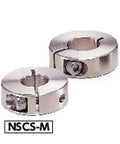 NSCS-12-15-M NBK Set Collar - Set Screw Type, side view, stainless steel finish, Japan Made, ideal for easy shaft installation.