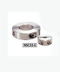 NSCSS-25-12-S NBK Set Collar Split type Stainless Steel One Collar Made in Japan, showcasing two sizes of set collars.