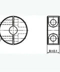 NSCSS-45-18-C NBK Set Collar Split type - Steel Ferrosoferric Oxide Film One Collar Made in Japan technical drawing.