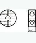 Technical drawing of NSCSS-5-8-C NBK Set Collar Split type - Steel Ferrosoferric Oxide Film One Collar Made in Japan