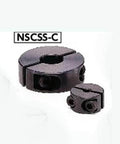 NSCSS-25-12-C NBK Set Collar Split type - Steel Ferrosoferric Oxide Film One Collar Made in Japan, front view, with hex socket.