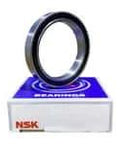 NSK 6914DDU Ball Bearing From The 6900 Series, front view on box, sealed deep groove design for industrial machinery.