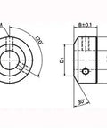 Technical drawing of NSC-16-12-C NBK Set Collar - Set Screw Type - Steel NBK made in Japan, showing dimensions and features.