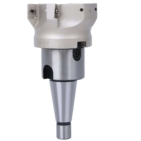 Pro Grade NT30 FMB27 Collet Chuck Holder with 6 Flute Milling Cutter for CNC Machining Tools, shown from a side angle.