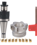 Pro Grade NT30 FMB27 Collet Chuck Holder With 6 Flute Milling Cutter And 10 Pack APMT1604 Carbide Milling Inserts Set for CNC