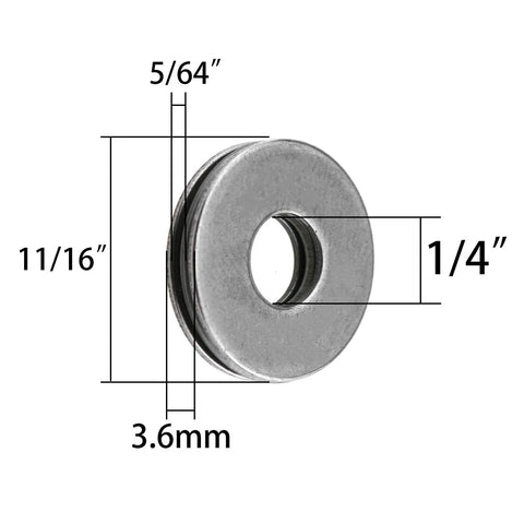 Side view of 2 Sets NTA411 Thrust Needle Roller Bearings With TRA411 Washers One Quarter Inch Bore Eleven Sixteenth Inch Outer Diameter