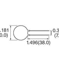 Diagram showing dimensions of NTC Thermistor Inrush Current Limiter 1 Ohm 20 Percent Tolerance Pack Of 2 For HVAC SG379 Applications Low Resistance Startup Aid.