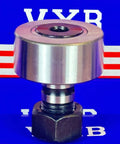 Front view of NUKR52 Track Roller Cam Follower Needle Roller Bearing 20x52x66mm on blue VXB backdrop