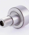 NUKR72 Track Roller Cam Follower Needle Roller Bearing 24x72x80mm, metal construction, close-up of roller side