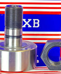 NUKR80 Track Roller Cam Follower Needle Roller Bearing 30x80x100mm with hex nut on colorful box background