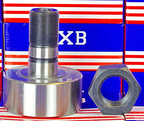 NUKR80 Track Roller Cam Follower Needle Roller Bearing 30x80x100mm with hex nut on colorful box background