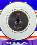 Front view of NUKR90 Track Roller Cam Follower Needle Roller Bearing 30x90x100mm showing VXB branding and central bolt.