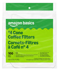 Effortless, clean filtration for everyday coffee with number 4 cone filters designed for 8 to 12 cup brewers; 100 count pack