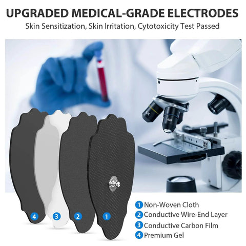 Unit Electrode Pads NURSAL 20 Pack 3.5mm Snap EMS Replacement Pads for Electrotherapy with medical-grade layer materials