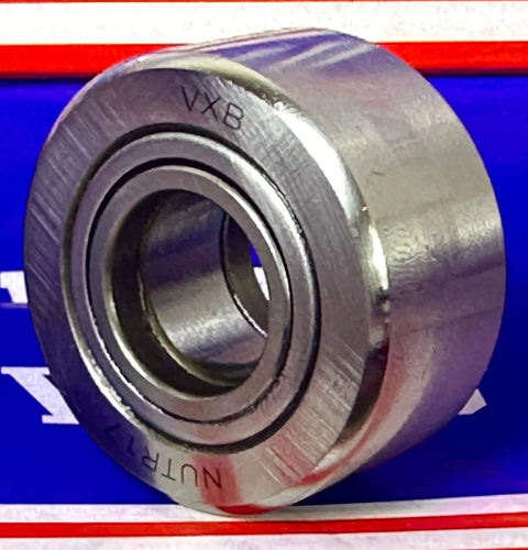 NURT17 Flat Yoke Roller Bearing 17x40x20mm, steel, side view, VXB brand, sealed on both sides.