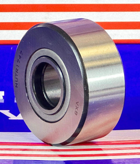 NUTR1747 Flat Yoke Roller Bearing 17x47x20mm front view, VXB brand, metal finish, sealed on both sides